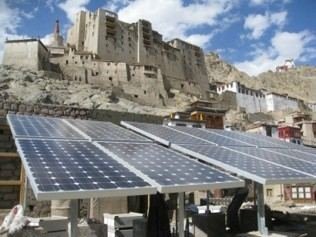 Solar PV below Leh Palace