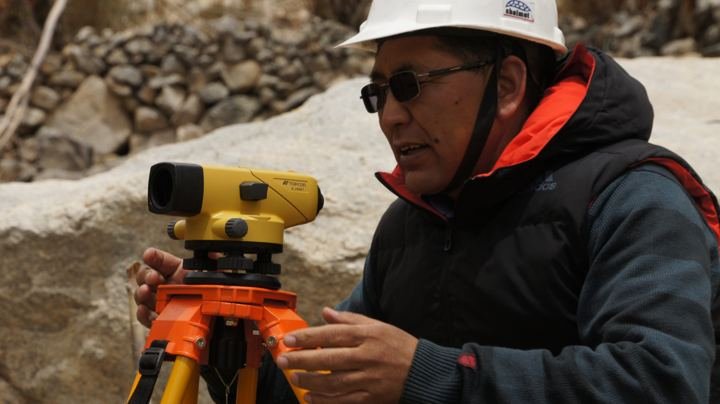 Levelling survey before construction