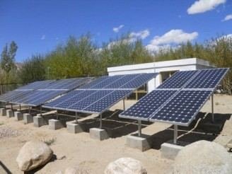 Solar PV array with equipment room